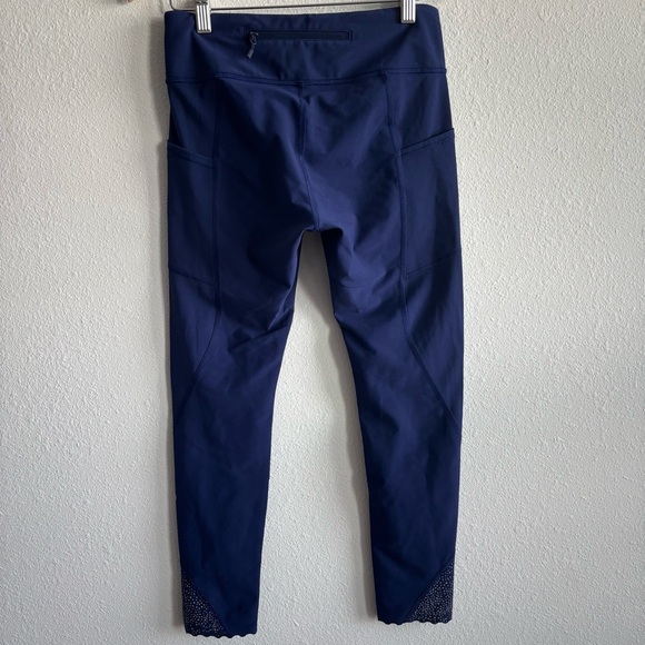 Lululemon Athletica Tight Stuff High Rise 24" Navy Scallop Hem Dot Fade Leggings - Picture 5 of 12